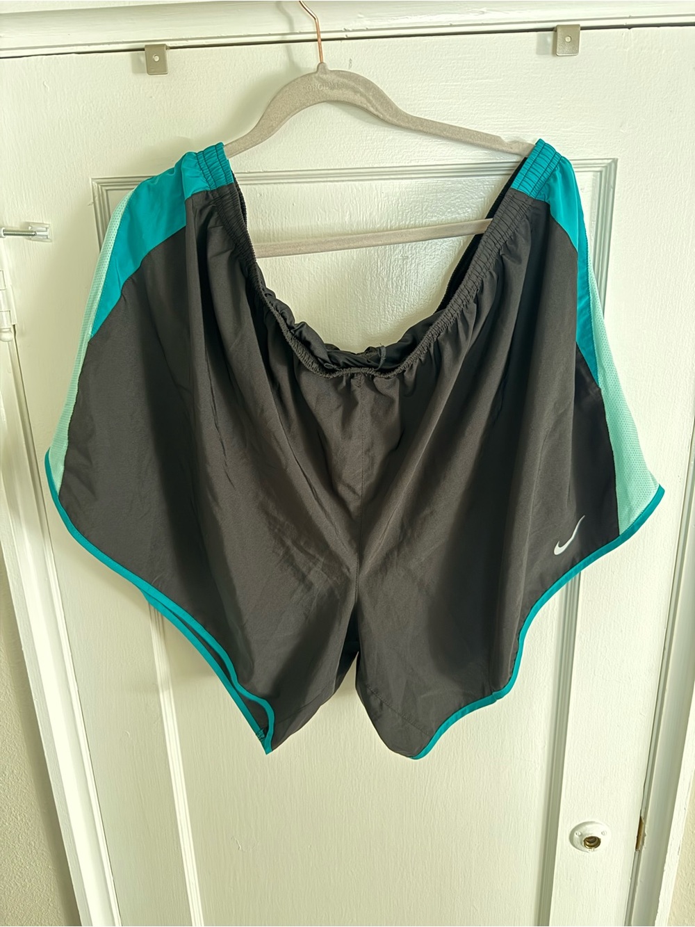 Nike Black Dri-FIT Athletic Shorts with Teal Logo